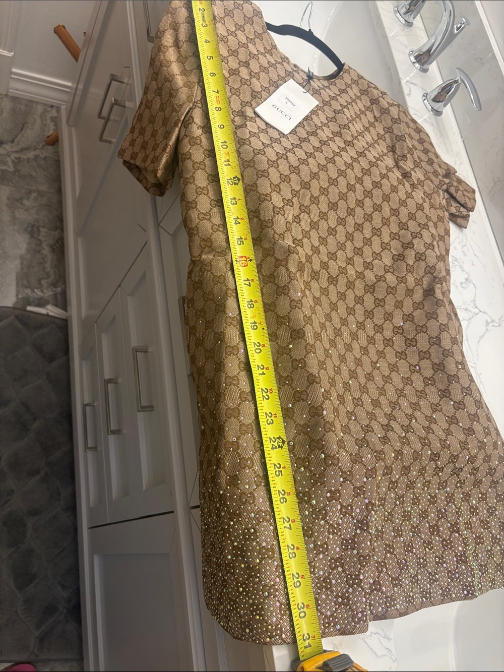 Gg Style  Brown GG Monogram Short-Sleeve Shirt/dress - Picture 8 of 9